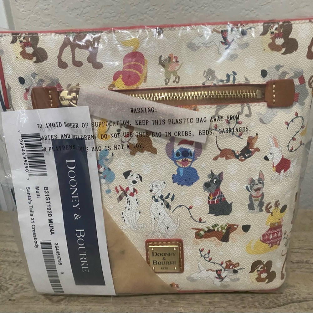 Brand new with tags Dooney and Bourke festive dogs large crossbody